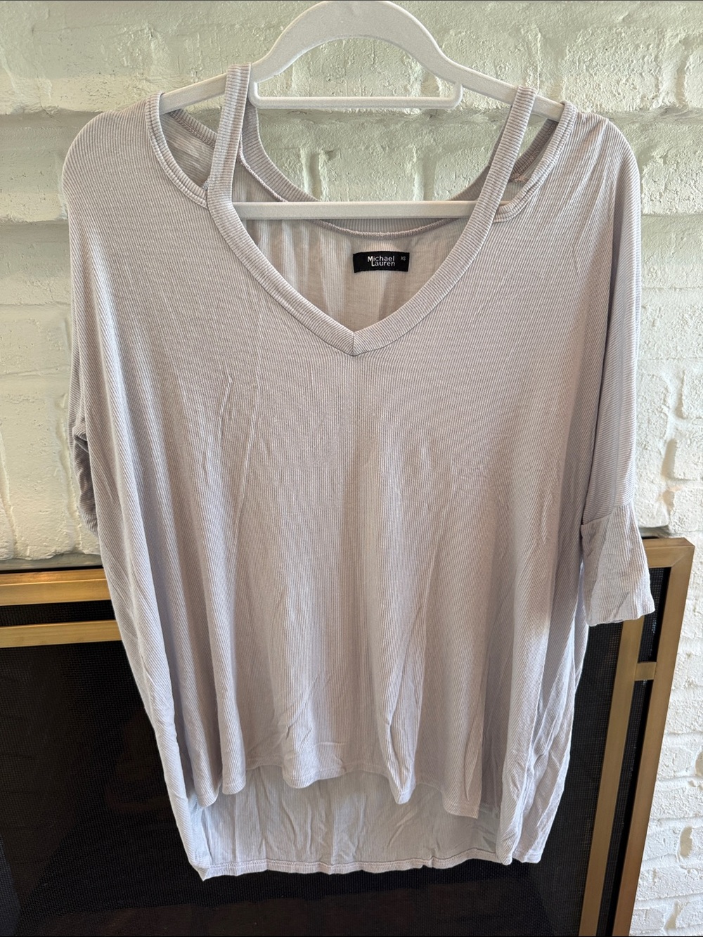Michael Lauren Pale Lavender V-Neck Layered Tunic